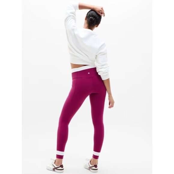 New Athleta M Salutation Stash High Rise Double Up Lift Legging Wildberry Medium - Picture 2 of 5